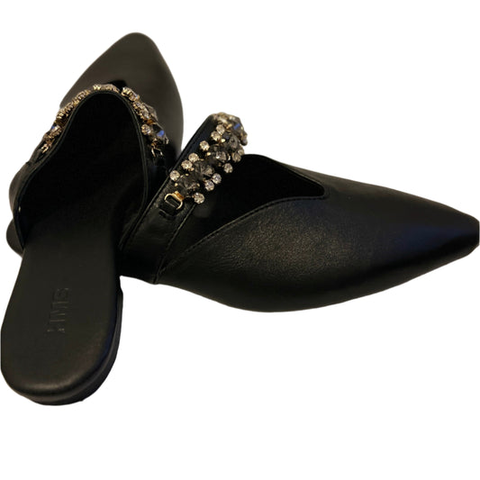 Pointed-Toe Mules with Stone Embellishments