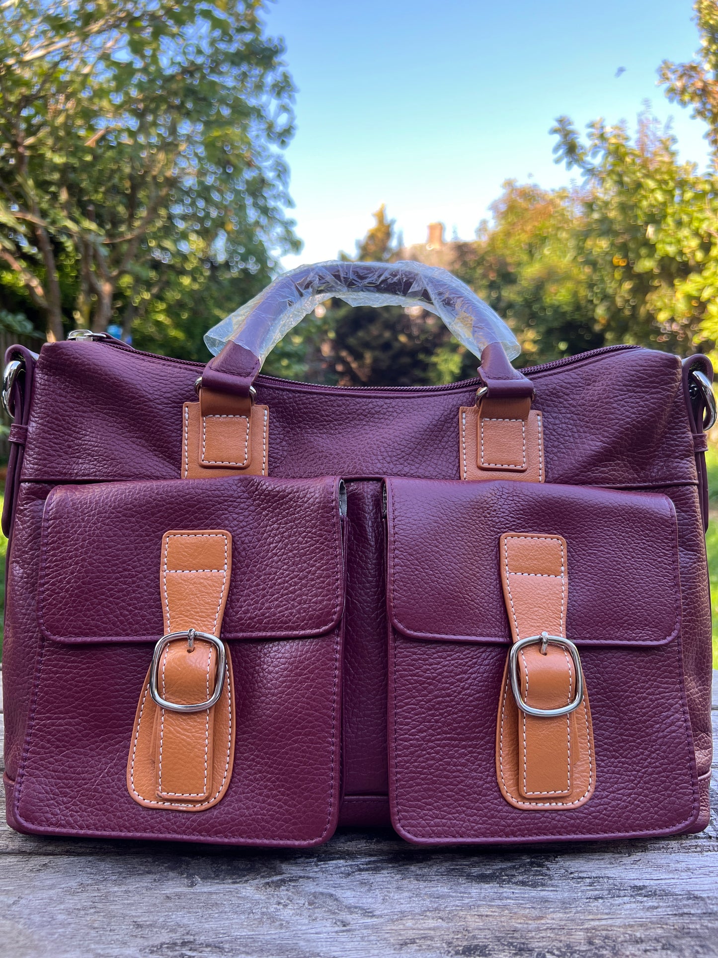 Genuine Leather Tote Bag for Women. Crossbody Shoulder Luxury Tote Bag for Ladies