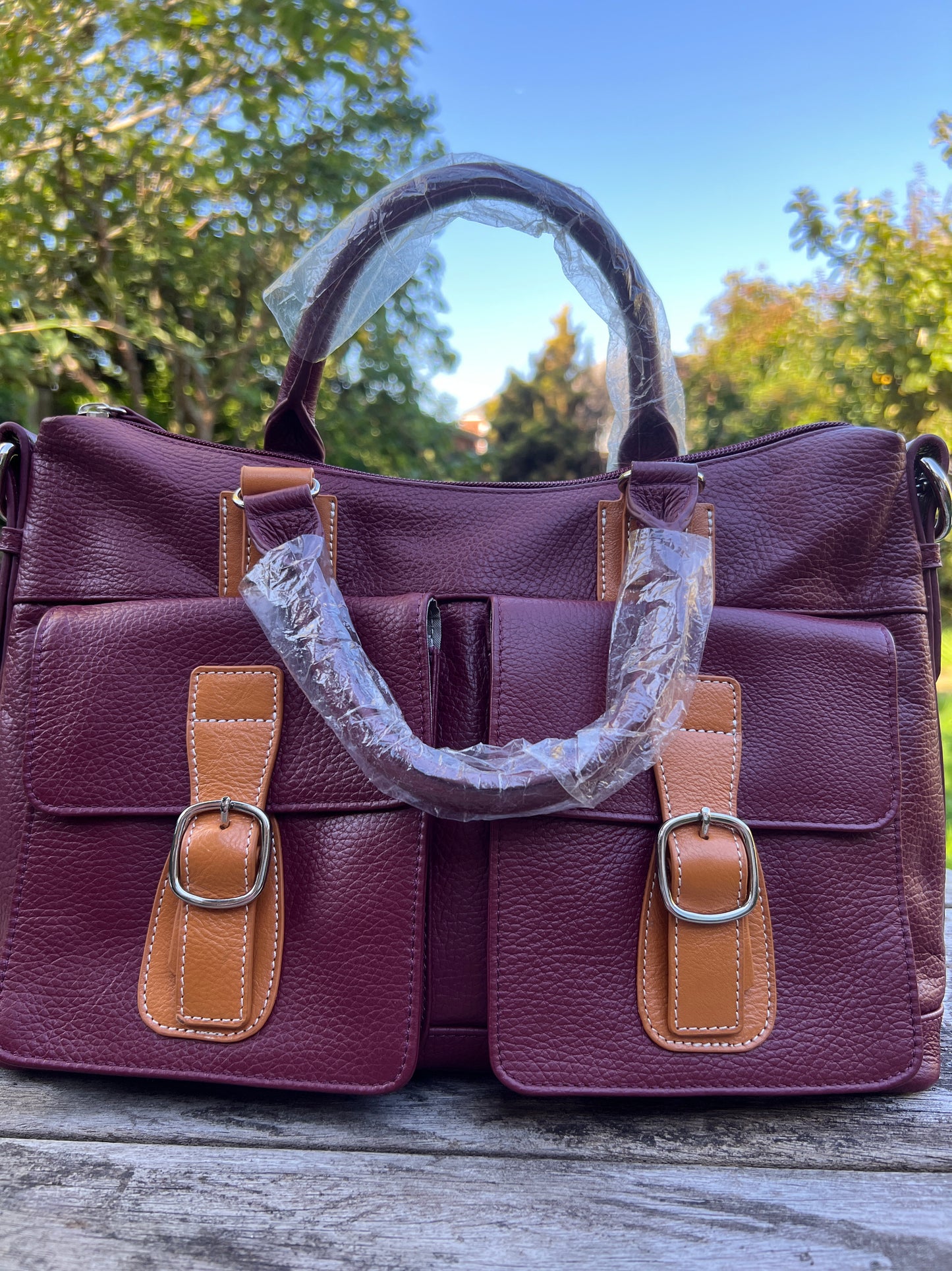 Genuine Leather Tote Bag for Women. Crossbody Shoulder Luxury Tote Bag for Ladies