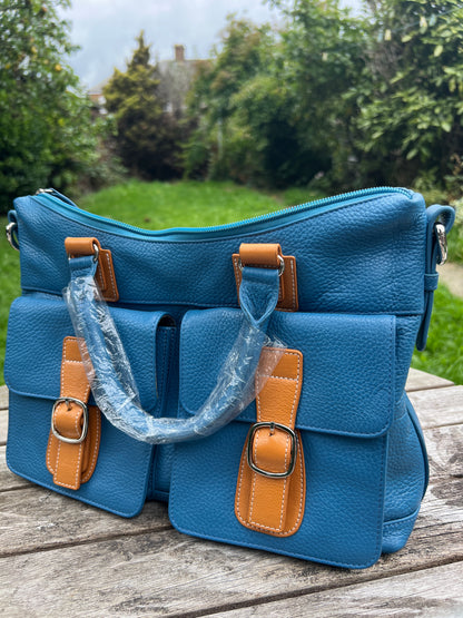 Handmade Genuine Leather Tote Bag For Women. Crossbody Shoulder Bag for Ladies