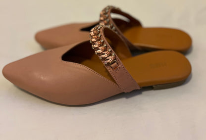 Pointed-Toe Mules with Stone Embellishments