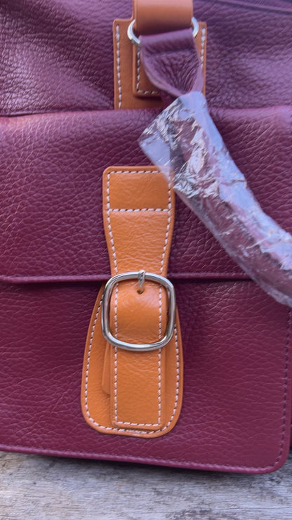 Genuine Leather Tote Bag for Women. Crossbody Shoulder Luxury Tote Bag for Ladies