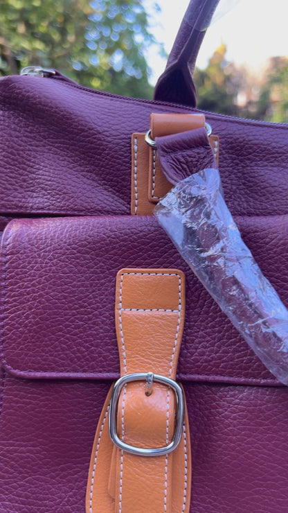 Genuine Leather Tote Bag for Women. Crossbody Shoulder Luxury Tote Bag for Ladies